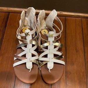 White and gold sandals